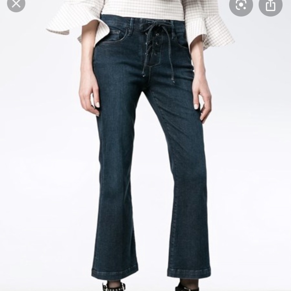 Frame Le Crop Lace Up jeans